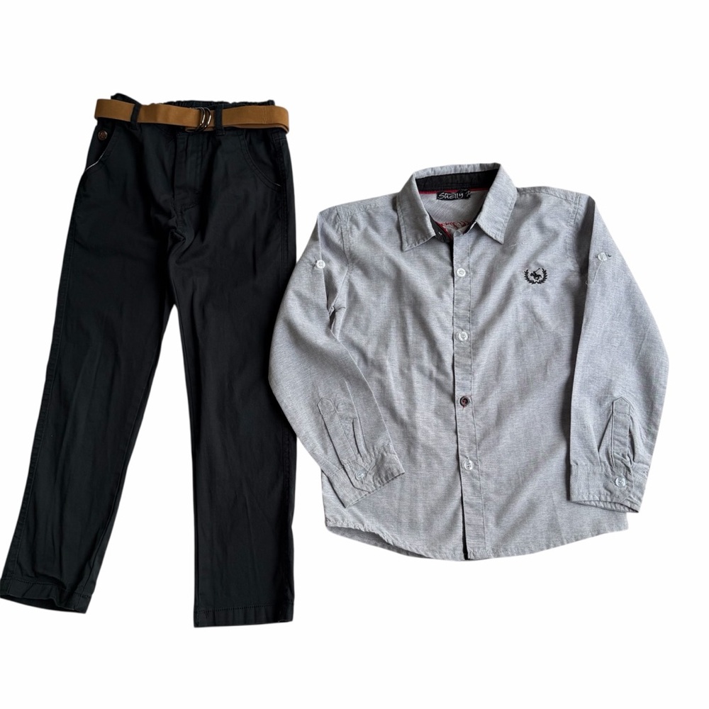 3 Piece Shelly Boys Button Down Shirt With Matching Pants Size 7